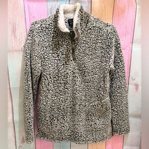 Love Tree Cream and Green Sherpa Jacket